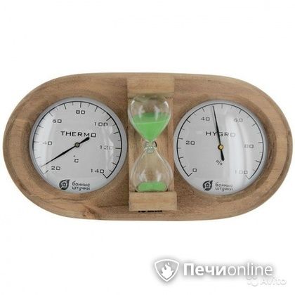Термометр с гигрометром Банные штучки Банная станция с песочными часами в Ижевске